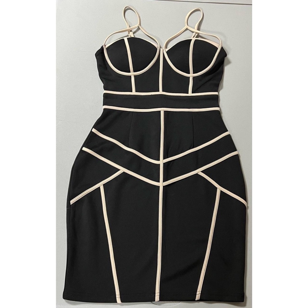 Black Tan Beige Cut-Out Bodycon Dress Size M 🖤✨ #cutout #bodycondress #bodycon